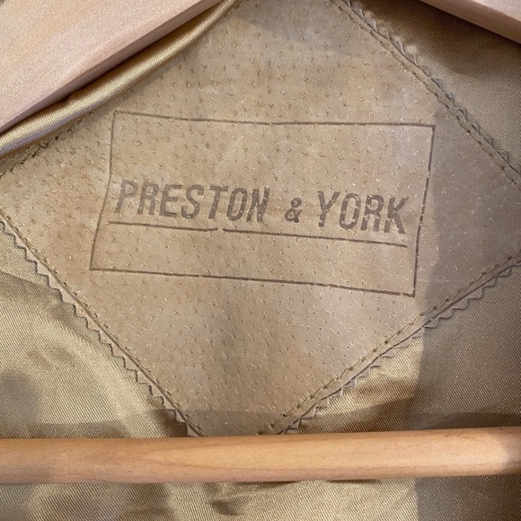 Preston & York Lg Genuine Suede Western/ Rockabilly Jacket Blazer Tan Whipstitch - Picture 10 of 14